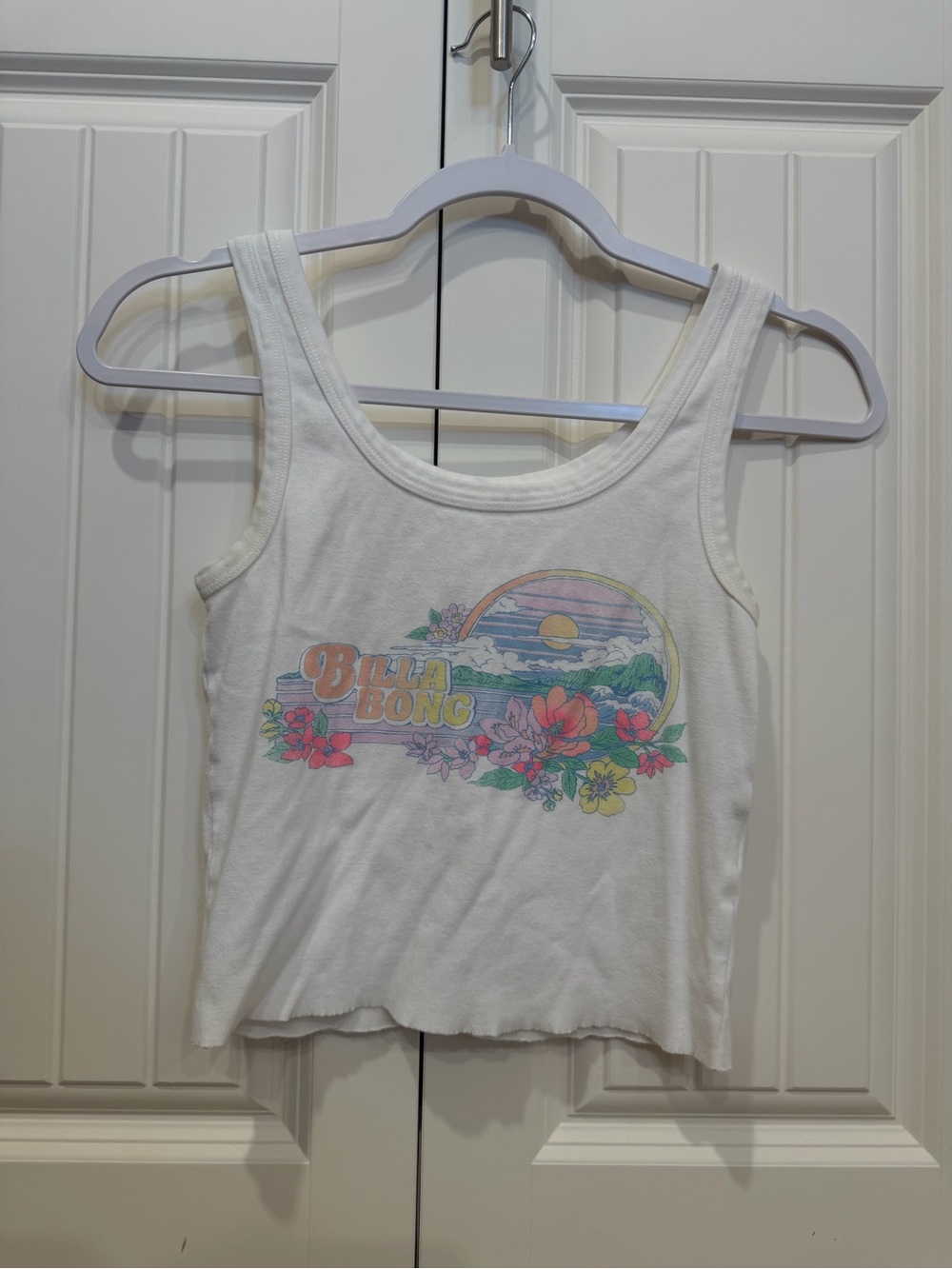 Billabong White Tropical Sunset Graphic Tank